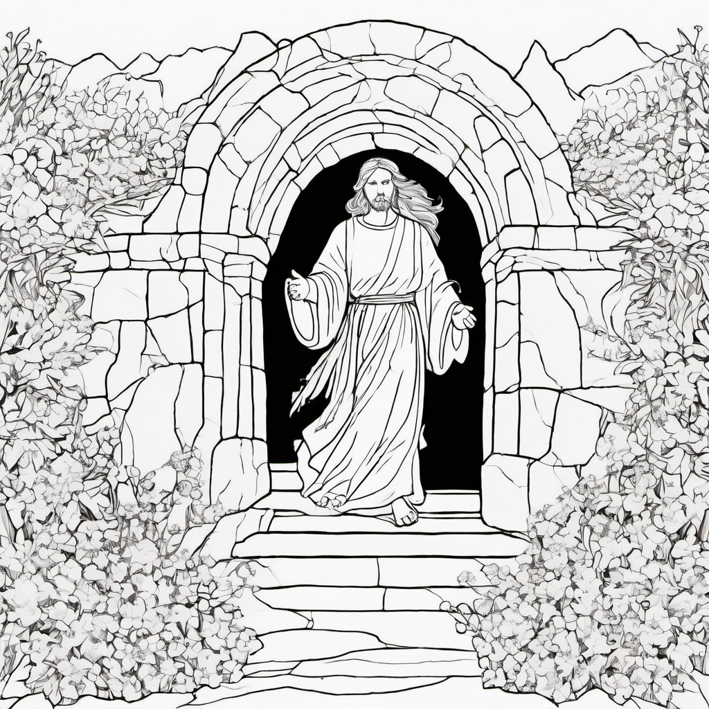 Easter Empty Tomb Coloring Page