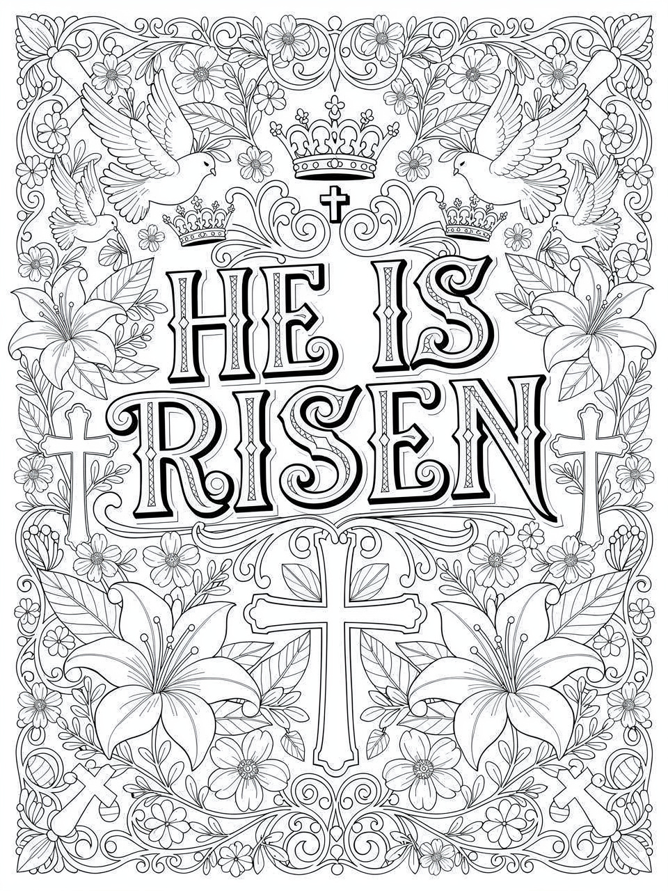 Easter He is Risen Coloring Page