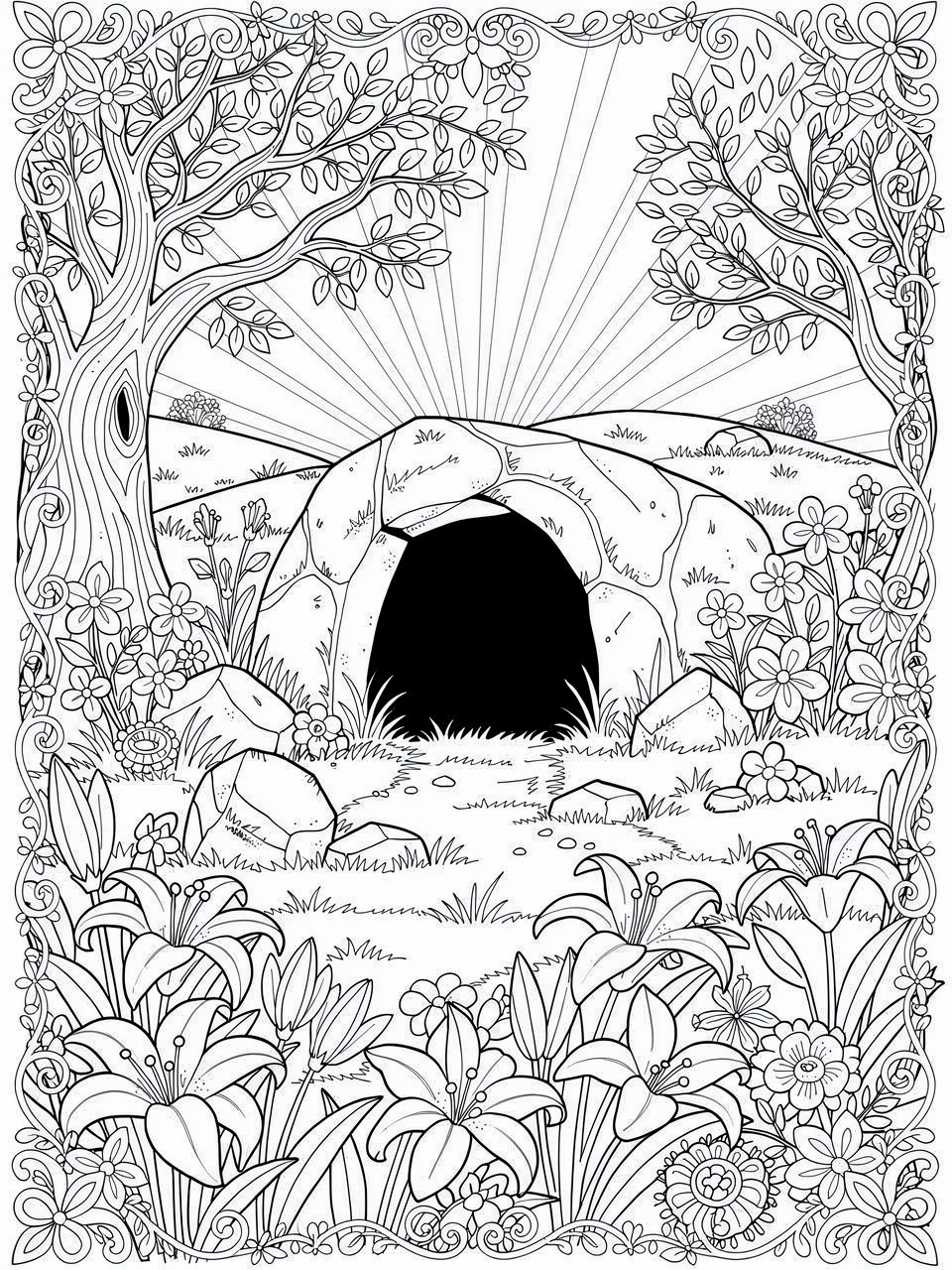 Bible Resurrection Coloring Page