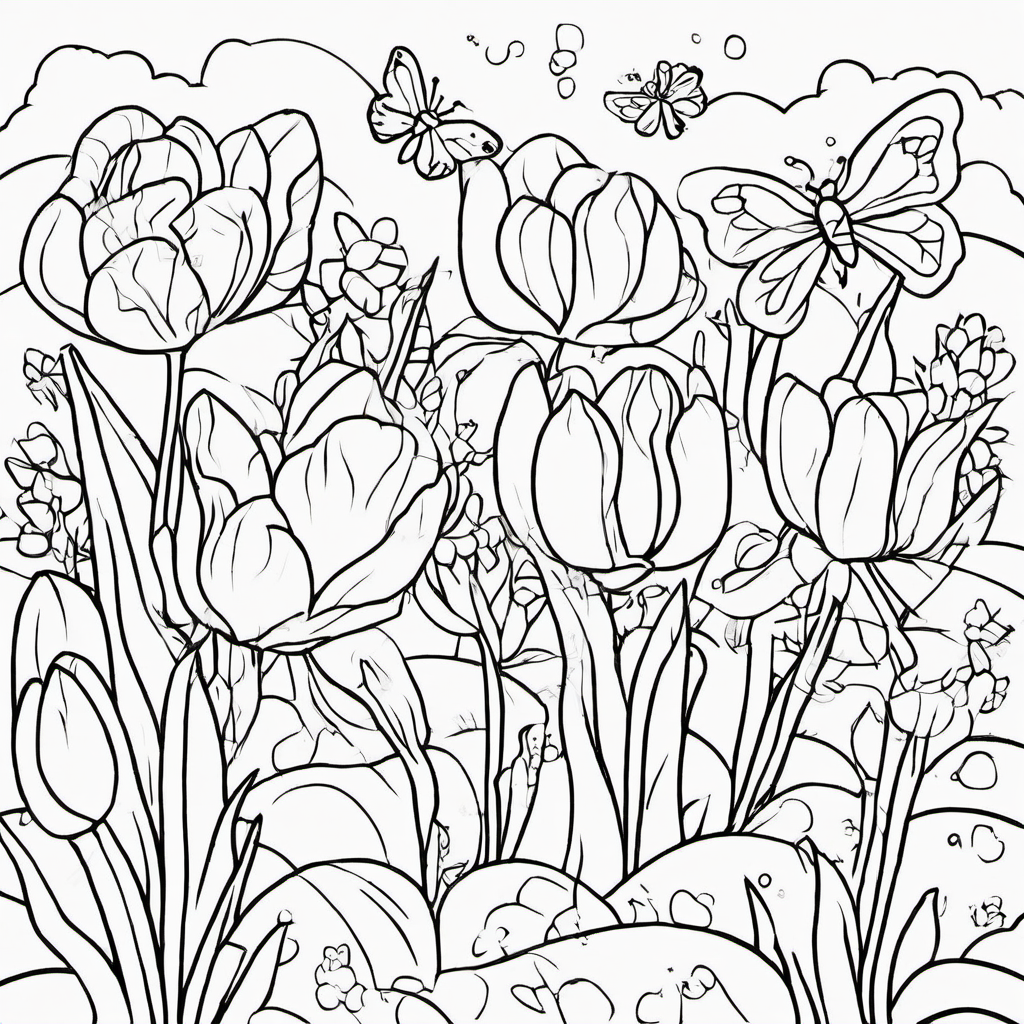 Easter Daffodils Coloring Page