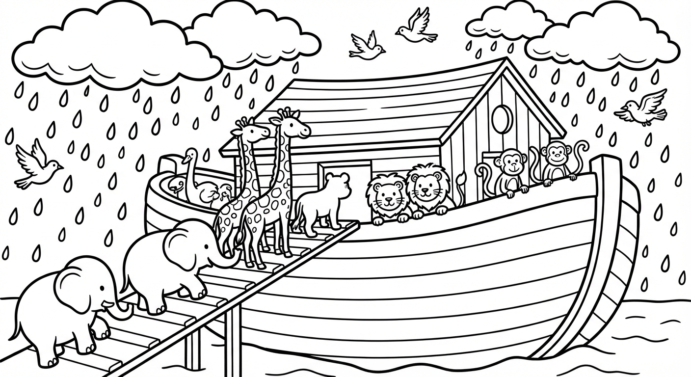 Noah's Ark Coloring Page