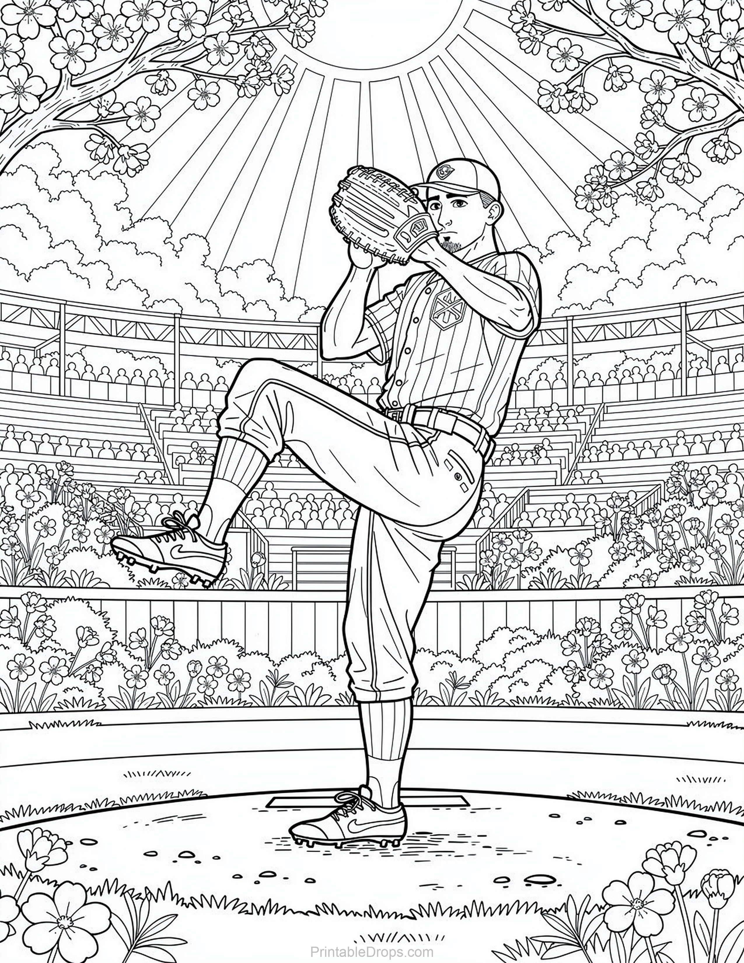 Sports Baseball Coloring Page