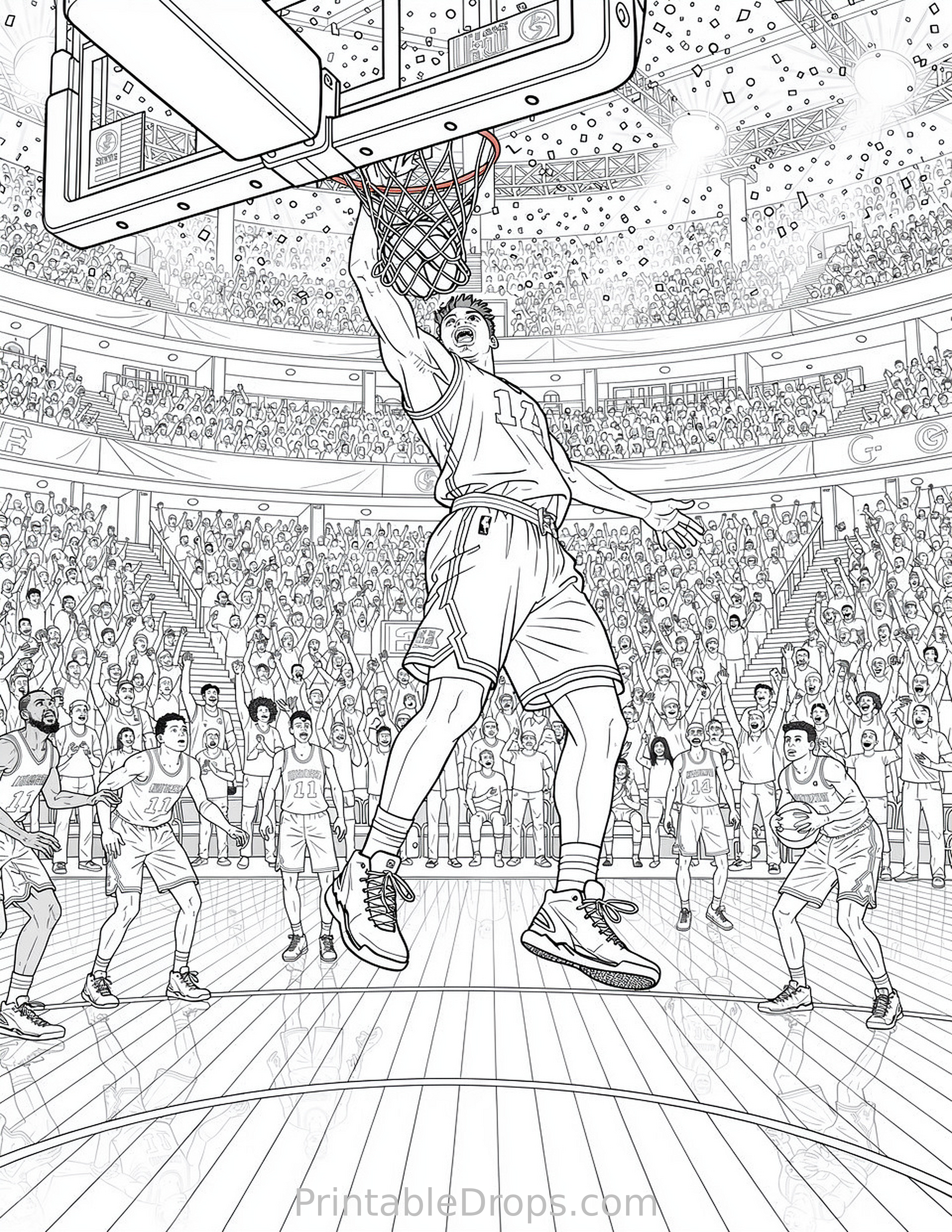 Sports Basketball Coloring Page