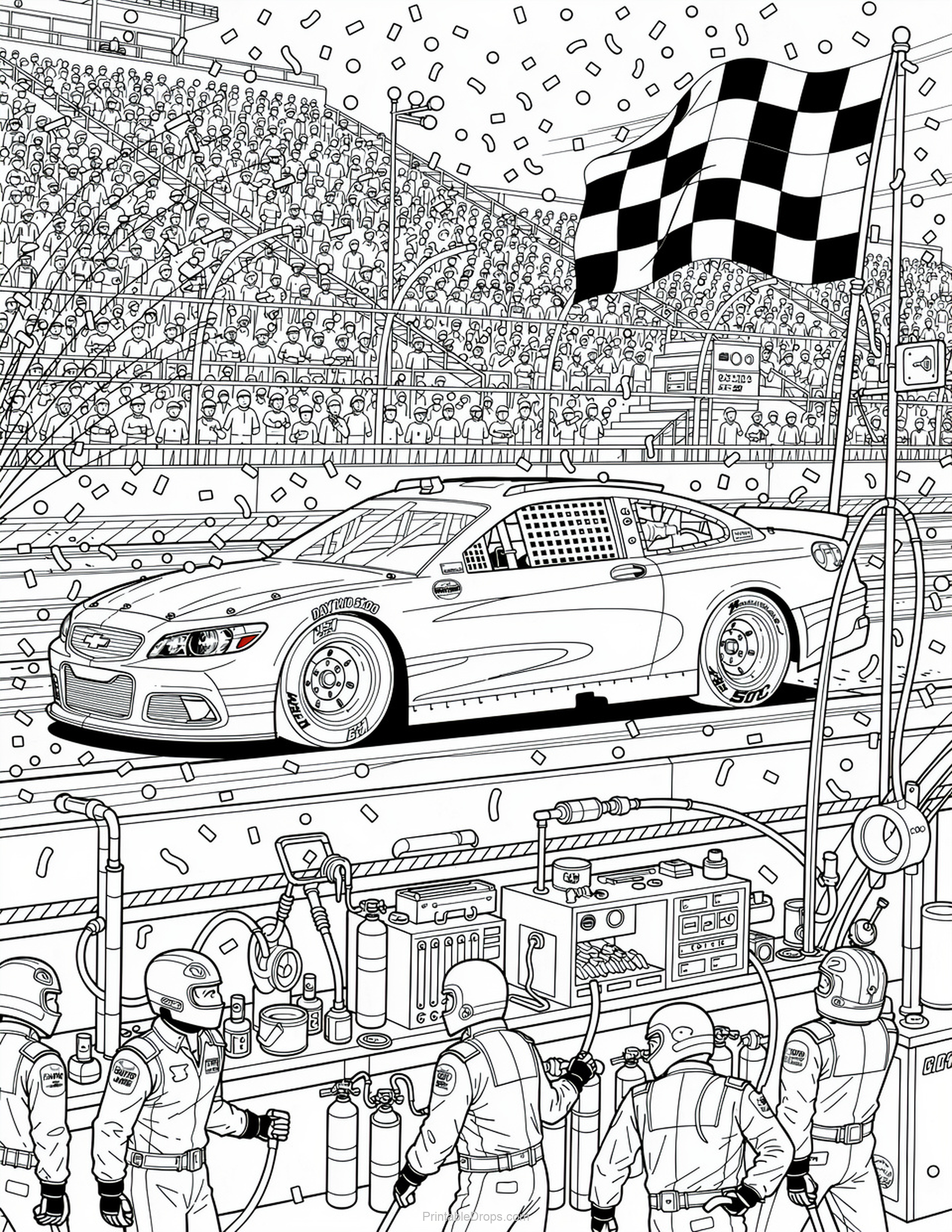 Sports Daytona 500 Coloring Page