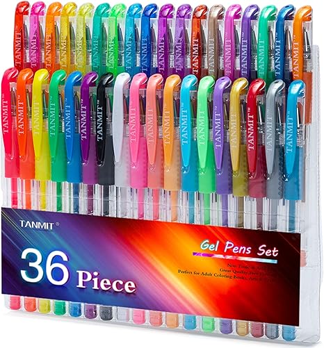 Gel Pen Set 48-Pack with Metallic and Glitter Colors